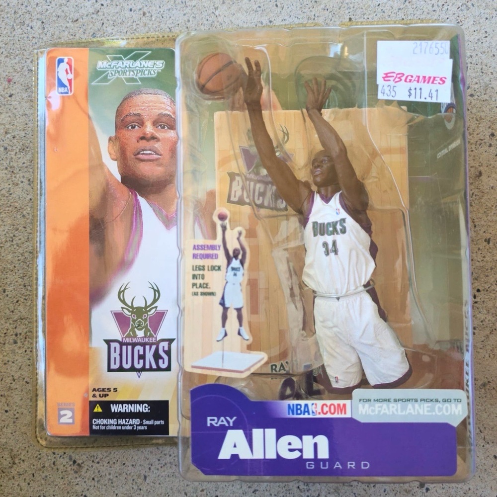 McFarlane Sportspicks Ray Allen Milwaukee Bucks NBA Series 2‎ Action Figure New